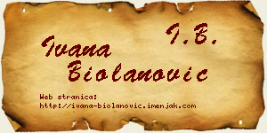 Ivana Biolanović vizit kartica